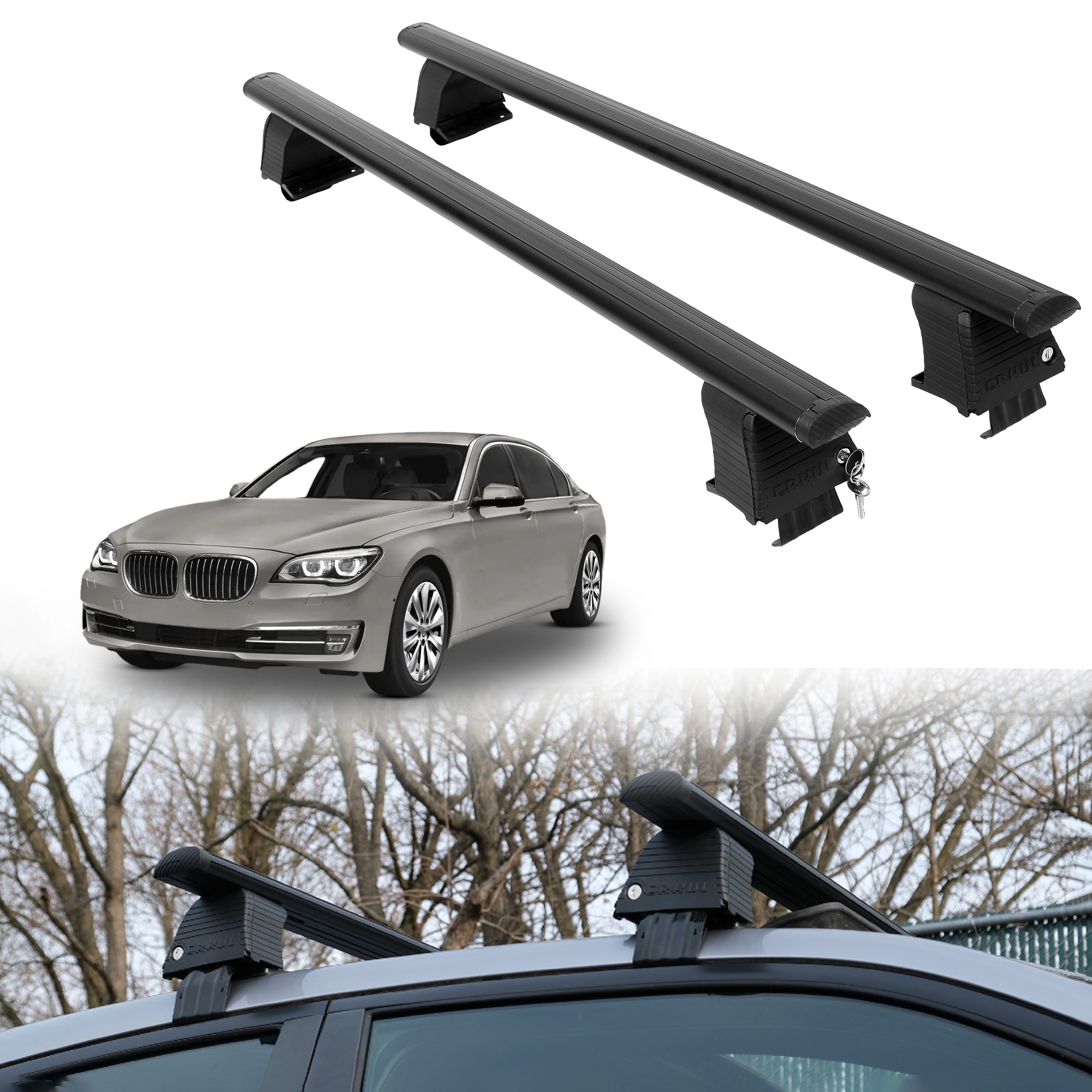 ERKUL Roof Rack Crossbars For BMW ACTIVEHYBRID 740 2013