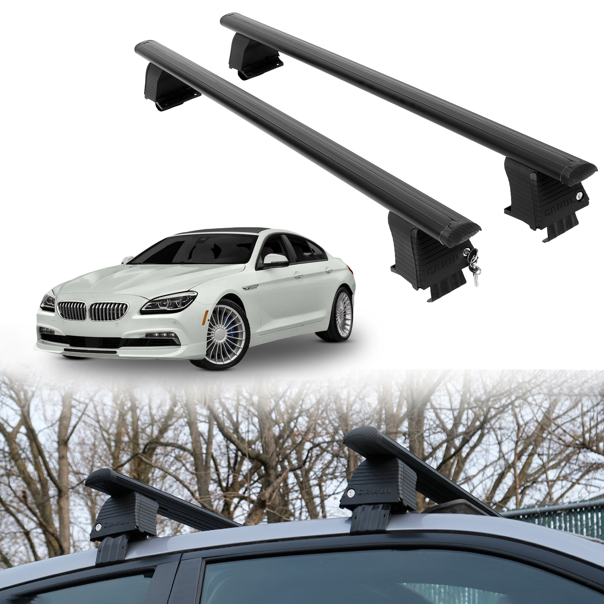 ERKUL Roof Rack Crossbars For BMW ALPINA B6 GRAN COUPE 2015-2019