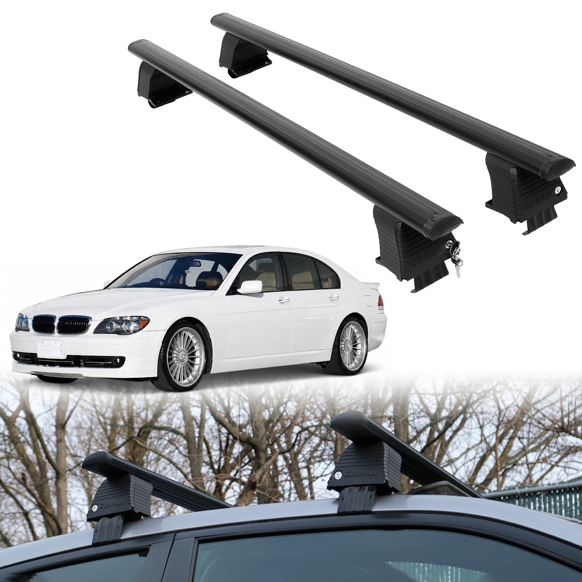 ERKUL Roof Rack Crossbars For BMW ALPINA B7 2007-2008