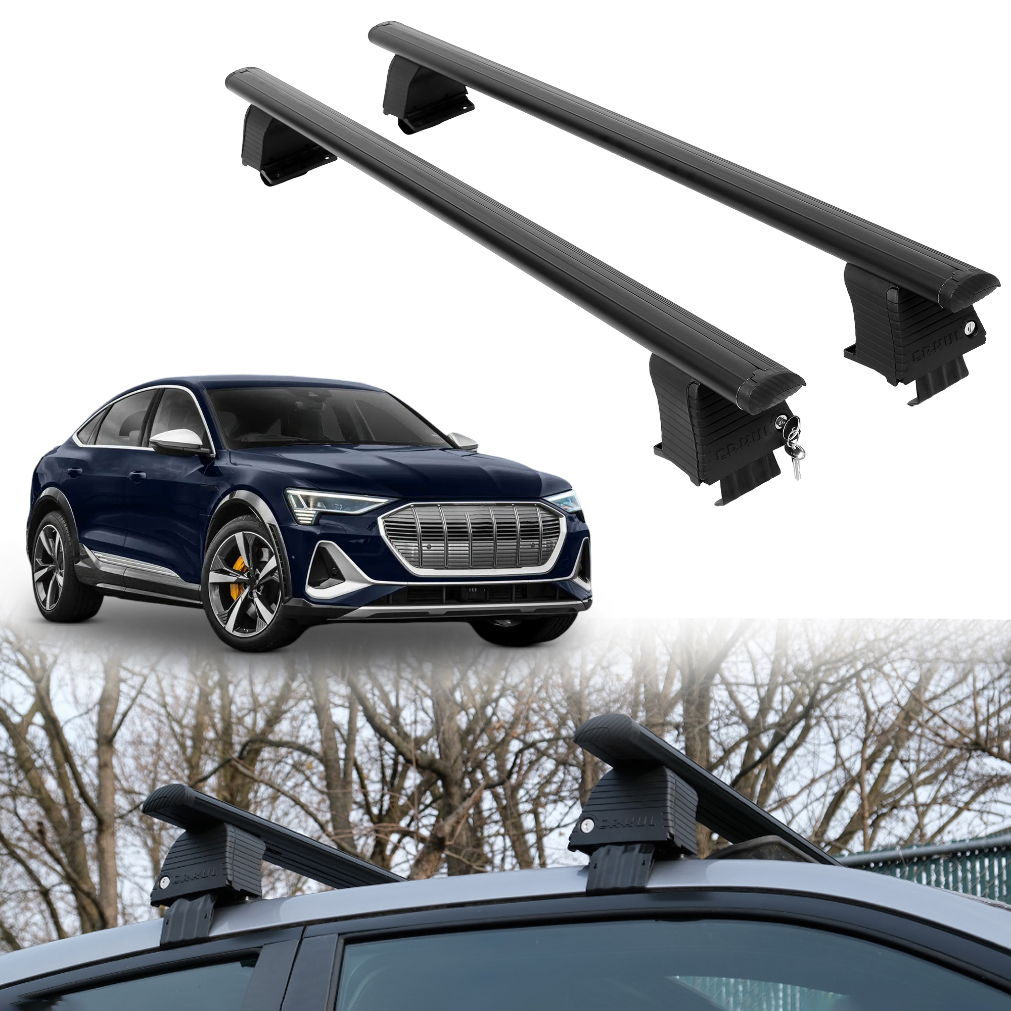ERKUL Roof Rack Crossbars For AUDI E-TRON S 2022-2023