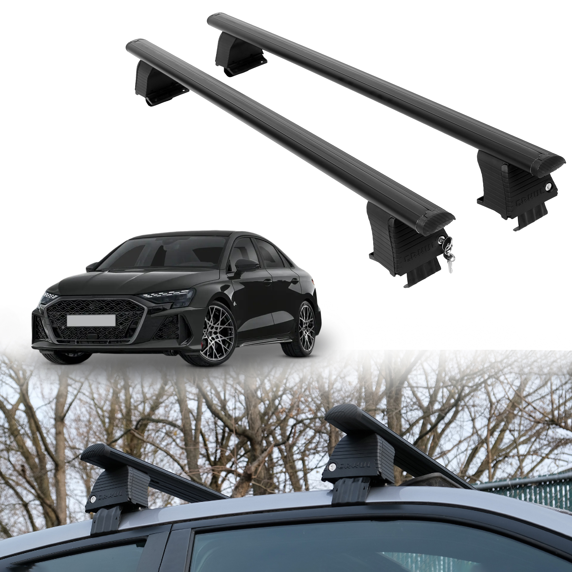 ERKUL Roof Rack Crossbars For AUDI RS 3 2022-2026
