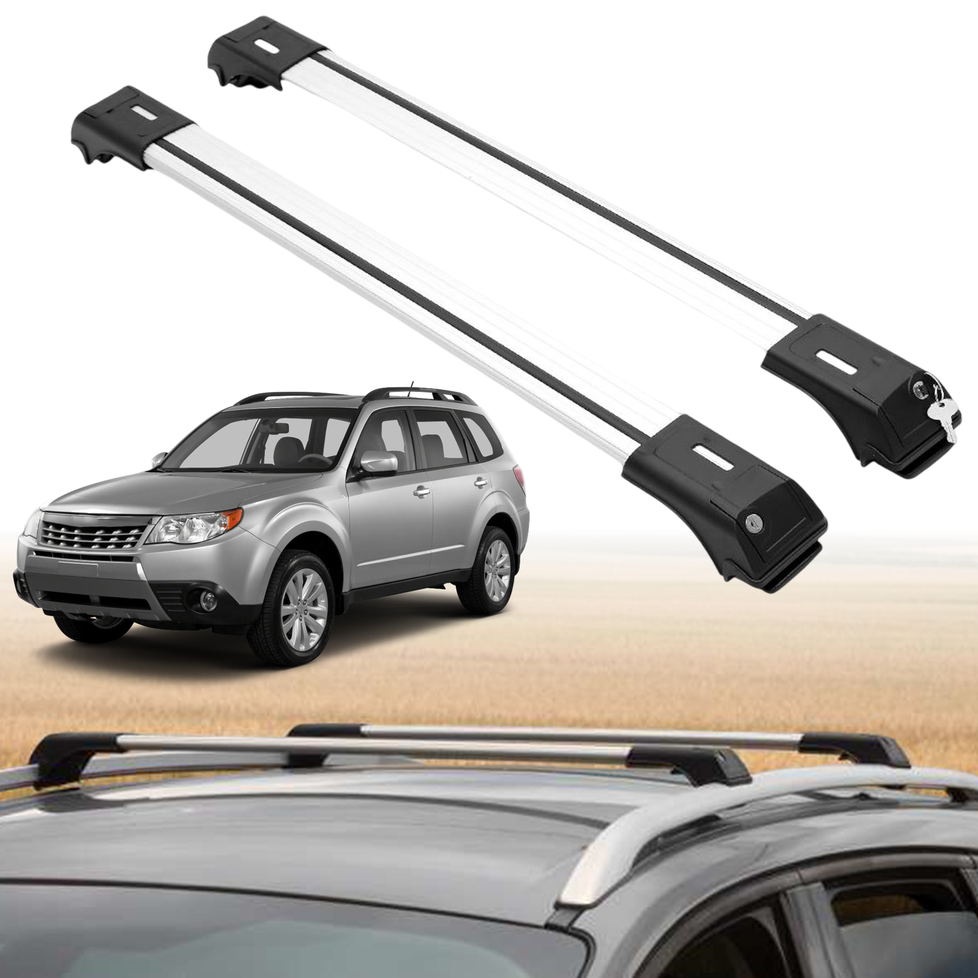 ERKUL Roof Rack Crossbars For SUBARU FORESTER 2009-2013