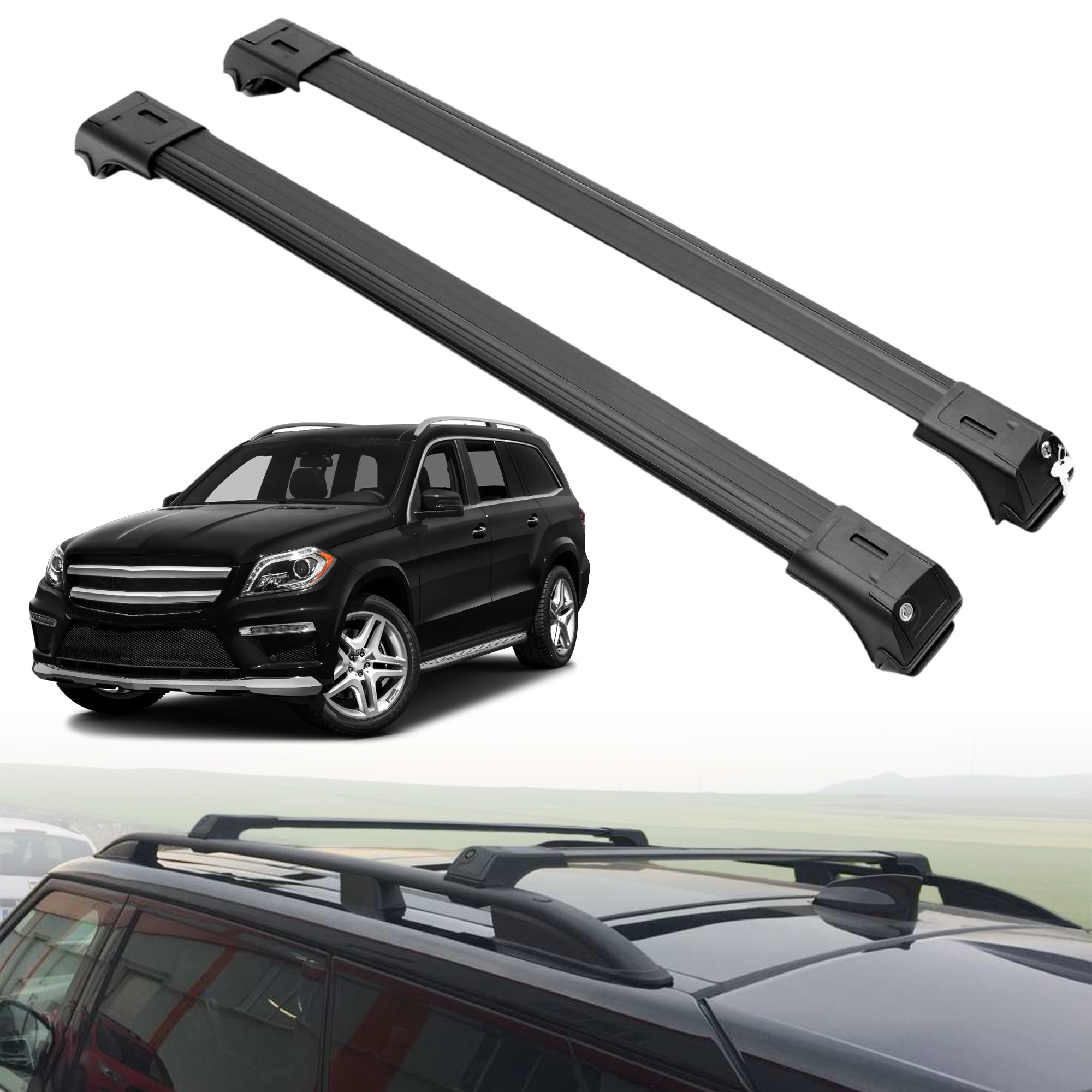 ERKUL Roof Rack Crossbars For MERCEDES-BENZ GL-CLASS 2013-2016