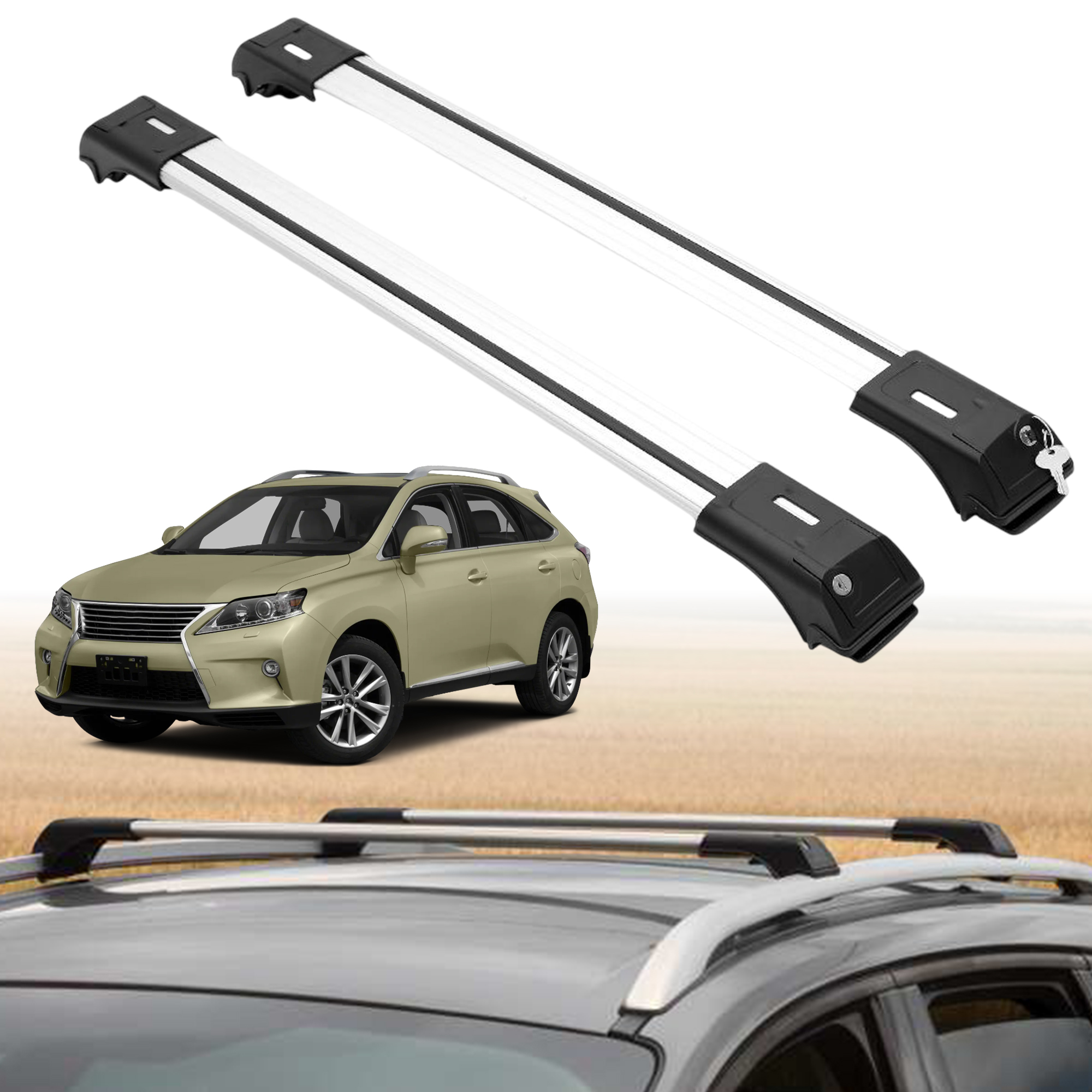 ERKUL Roof Rack Crossbars For LEXUS RX350/RX350L/RX450H/RX450HL 2010-2015