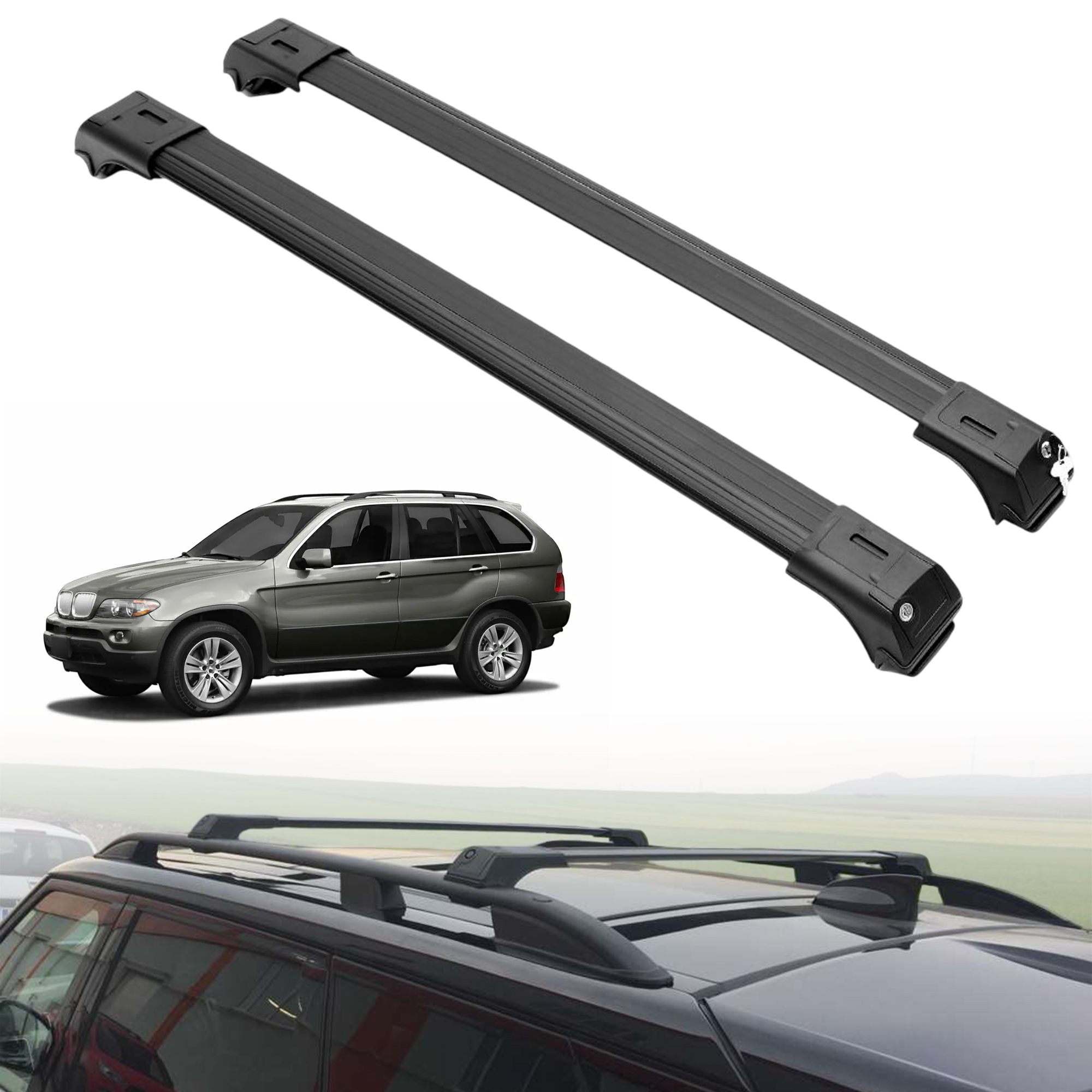 ERKUL Roof Rack Crossbars For BMW X5 2000-2006