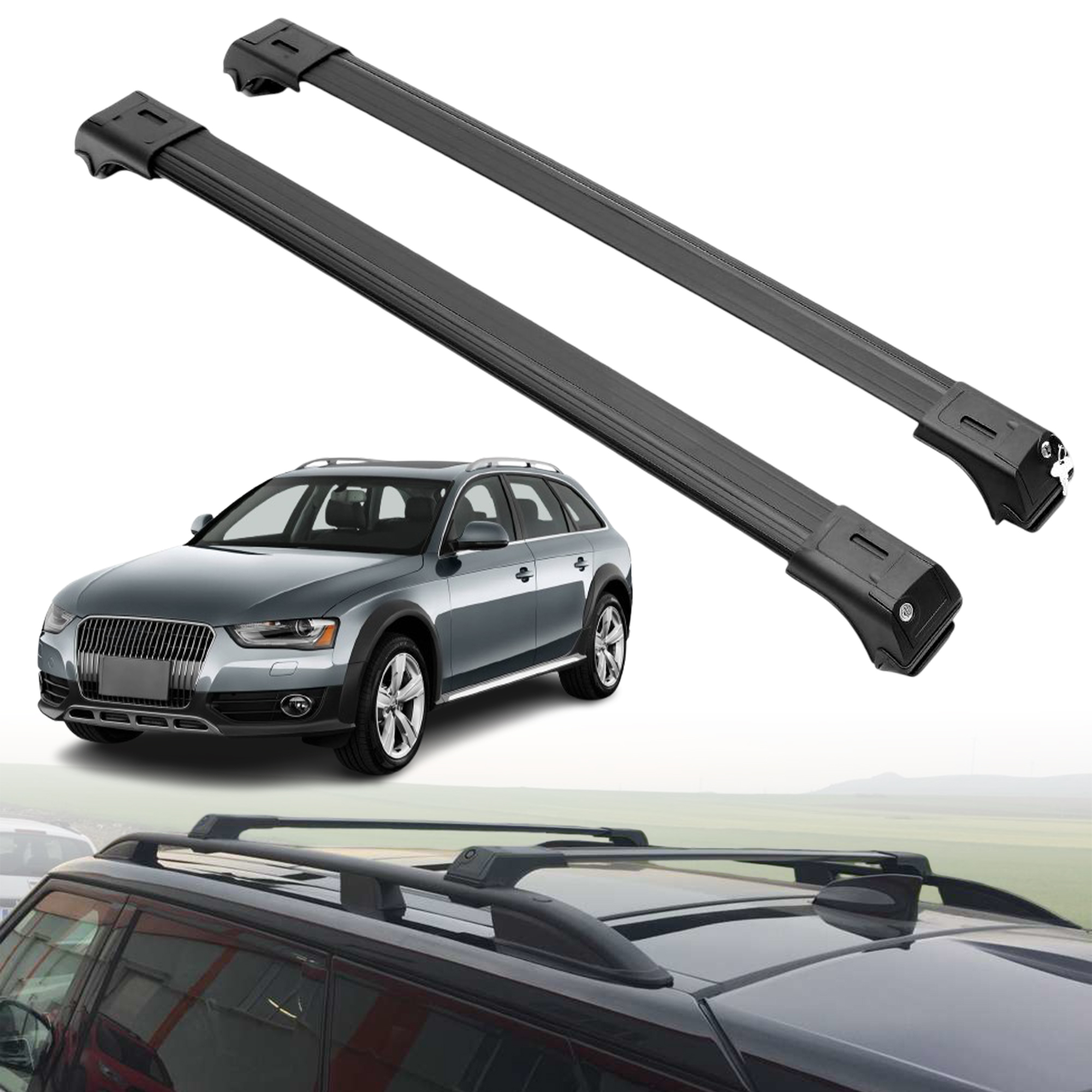 ERKUL Roof Rack Crossbars For AUDI A4 ALLROAD 2013-2016