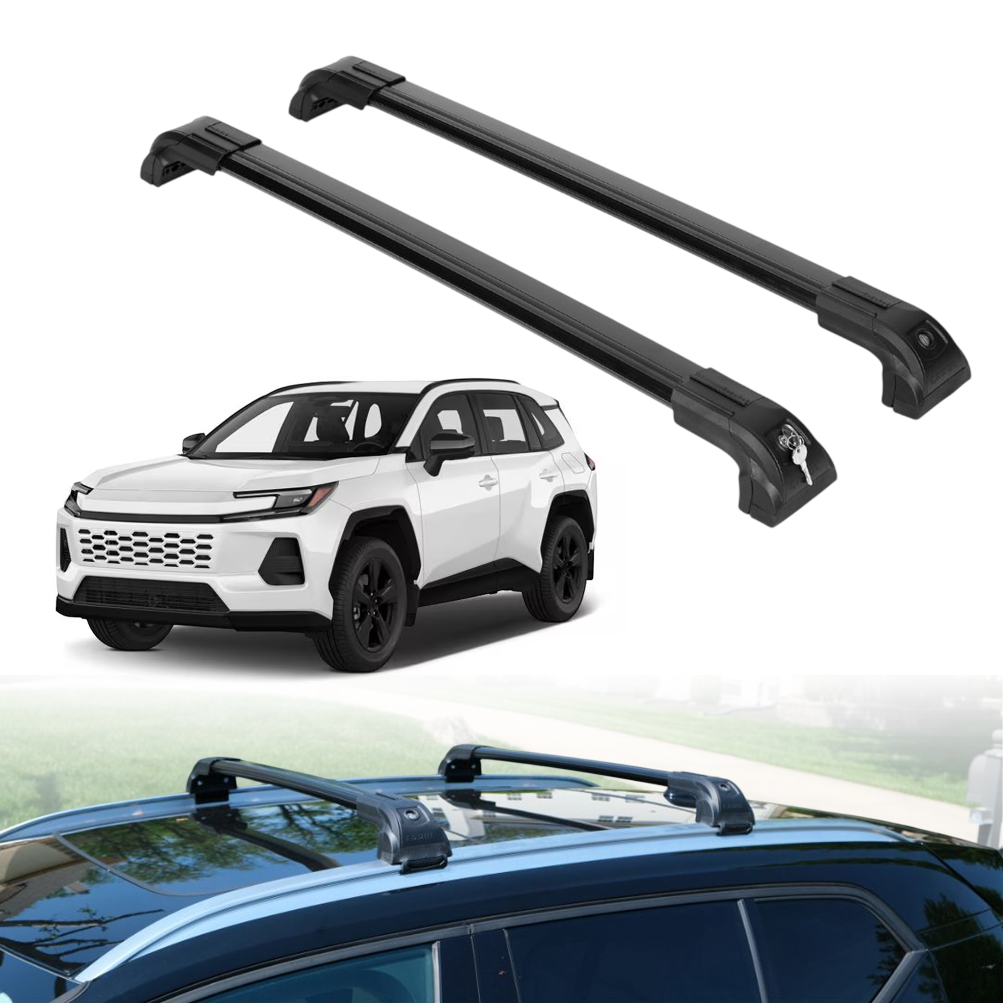 ERKUL Roof Rack Crossbars For TOYOTA RAV4 2026-2027