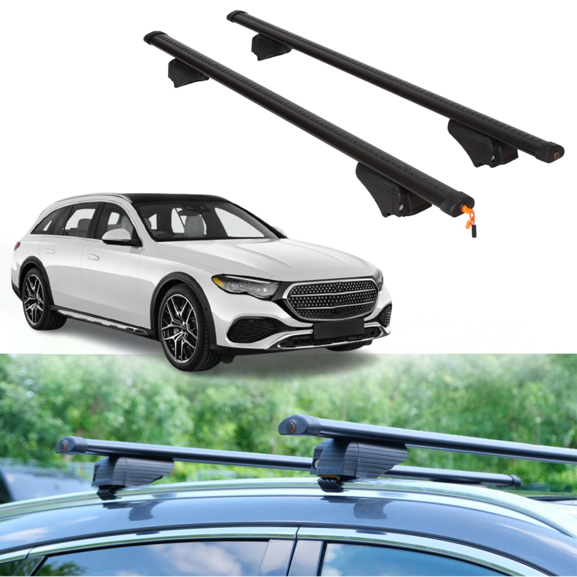 ERKUL Roof Rack Crossbars For MERCEDES-BENZ E-CLASS WAGON 2024-2026